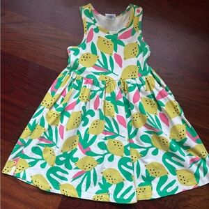 Hanna andersson tank dress- lemon print, size 4